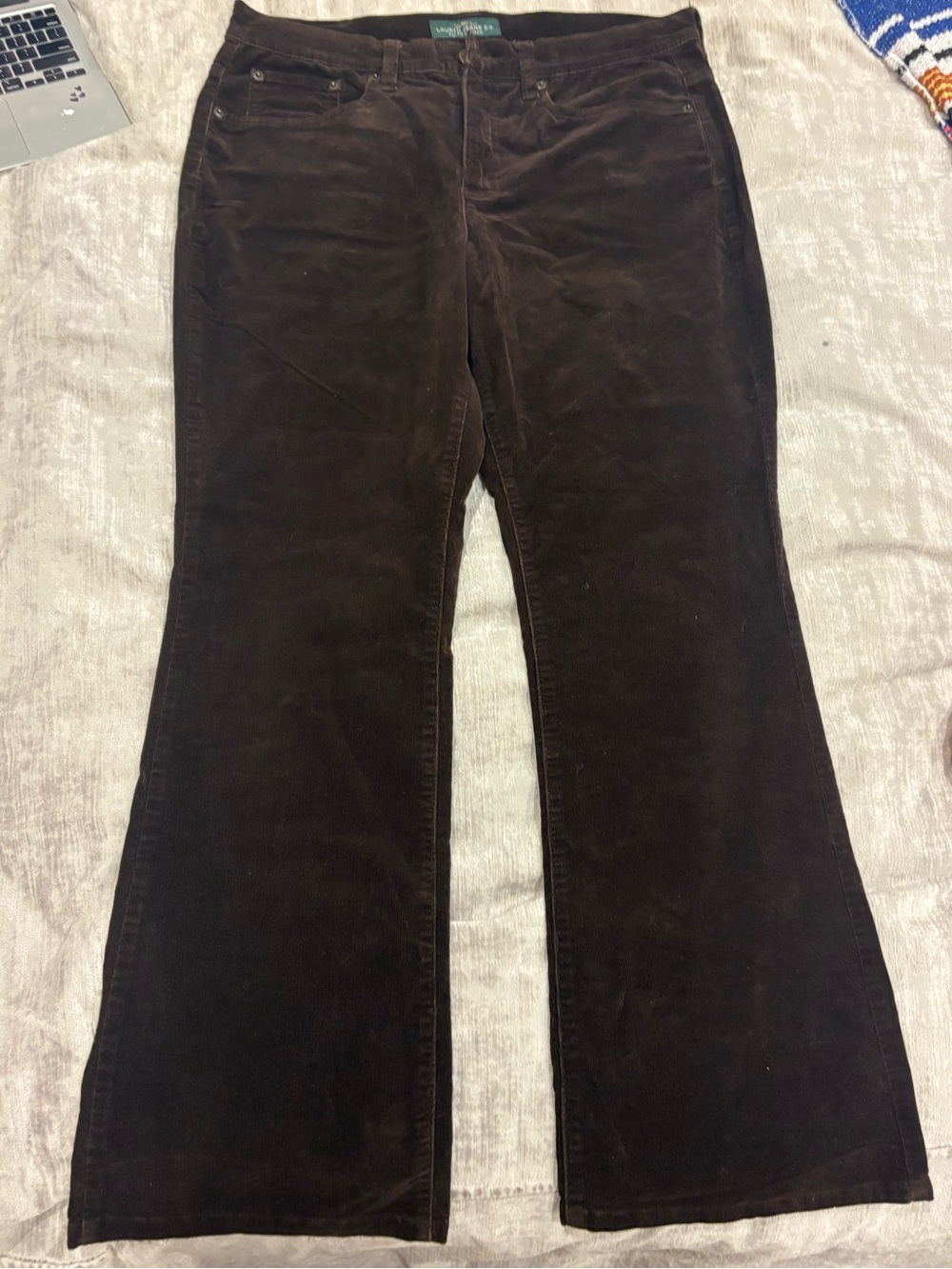 Ralph Lauren Dark Brown Corduroy Flare Jeans - Women's